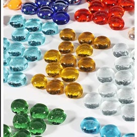 Listing 8 of 10 for 80g/2.82oz 15-25mm Translucent Glass Beads Flat Round Mosaic Tiles For DIY Art