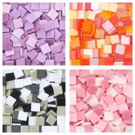 Listing 5 of 10 for 80pcs(Approx. 20g/0.7oz) 1cm/0.39in Square Resin Mosaic Tiles 0.2cm/0.08in