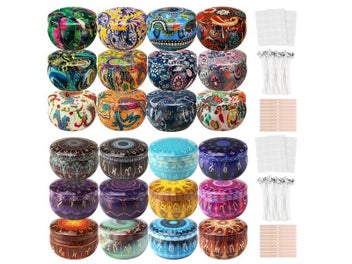 Listing 2 of 9 for 8/12PCS Empty Tinplate Box Tins Cans Candle Jars Making Kit