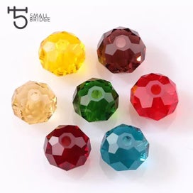 Listing 5 of 10 for 4 6 8mm Czech Rondelle Crystal Beads AB Color Faceted Glass Spacer Beads For