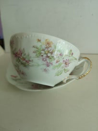Listing 4 of 8 for A sweet antique Haviland LImoges tea cup and saucer c1900