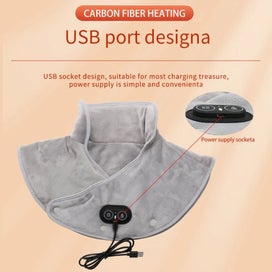 Listing 4 of 7 for Electric Heating shoulder Neck Pad Massager USB Cervical Brace Wrap Thermal C...