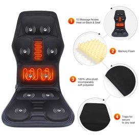 Listing 6 of 7 for Electric Back Massager Infrared Full-Body Massage Chair Cushion Heating Vibra...