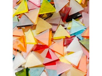 Listing 4 of 10 for 50g Clear Glass Triangular Mosaic Tiles For DIY Home Wall Decoration