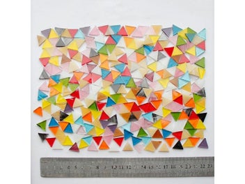 Listing 5 of 10 for 50g Clear Glass Triangular Mosaic Tiles For DIY Home Wall Decoration