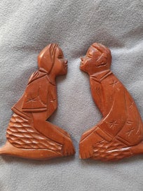 Listing 10 of 13 for Carved Wooden Asian Couple