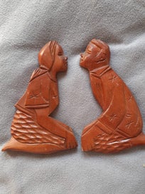 Listing 12 of 13 for Carved Wooden Asian Couple