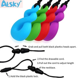 Listing 2 of 4 for Sensory Chew Necklace For Kids, 4 Pack Silicone Teething Necklace For Baby, Chew