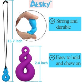 Listing 3 of 4 for Sensory Chew Necklace For Kids, 4 Pack Silicone Teething Necklace For Baby, Chew