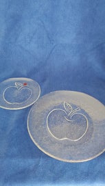 Listing 2 of 2 for Hirota Glass plates apple pattern