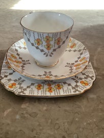 Listing 3 of 14 for 3 Pcs Cup & saucers Plant Tuscan 1930s FINE ENGLISH BONE CHINA, Made in England