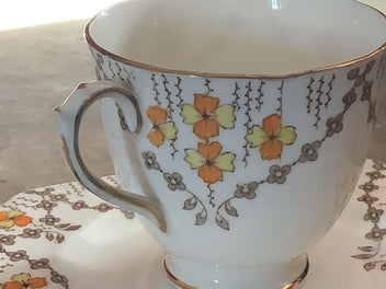 Listing 7 of 14 for 3 Pcs Cup & saucers Plant Tuscan 1930s FINE ENGLISH BONE CHINA, Made in England