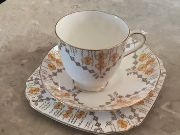 Listing 14 of 14 for 3 Pcs Cup & saucers Plant Tuscan 1930s FINE ENGLISH BONE CHINA, Made in England