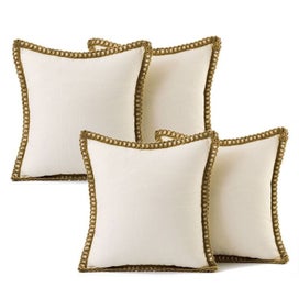 Listing 1 of 4 for Thread Stitching Edges Throw Pillow Cover - 4 Packs