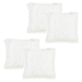 Listing 3 of 8 for Fuzzy Throw Bed Pillow Covers - 4 Packs