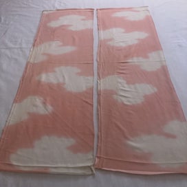 Listing 3 of 17 for Vintage Japanese Silk Pink Cloud Old Kimono Panels X2 Fabric Pieces