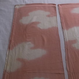 Listing 5 of 17 for Vintage Japanese Silk Pink Cloud Old Kimono Panels X2 Fabric Pieces