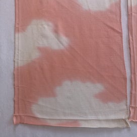 Listing 6 of 17 for Vintage Japanese Silk Pink Cloud Old Kimono Panels X2 Fabric Pieces