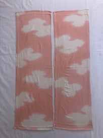Listing 7 of 17 for Vintage Japanese Silk Pink Cloud Old Kimono Panels X2 Fabric Pieces
