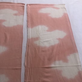 Listing 8 of 17 for Vintage Japanese Silk Pink Cloud Old Kimono Panels X2 Fabric Pieces