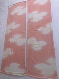 Listing 9 of 17 for Vintage Japanese Silk Pink Cloud Old Kimono Panels X2 Fabric Pieces