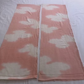 Listing 11 of 17 for Vintage Japanese Silk Pink Cloud Old Kimono Panels X2 Fabric Pieces