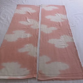 Listing 12 of 17 for Vintage Japanese Silk Pink Cloud Old Kimono Panels X2 Fabric Pieces