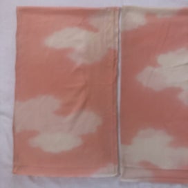 Listing 15 of 17 for Vintage Japanese Silk Pink Cloud Old Kimono Panels X2 Fabric Pieces