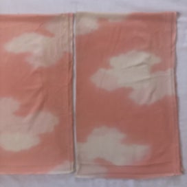 Listing 16 of 17 for Vintage Japanese Silk Pink Cloud Old Kimono Panels X2 Fabric Pieces