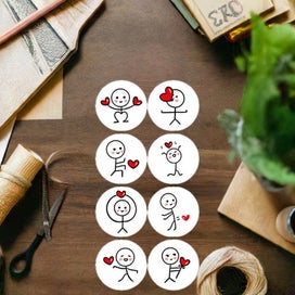 Listing 3 of 3 for Love Heart Stickers x 50 Funny Business Seal Thank You Packaging Labels Gifts