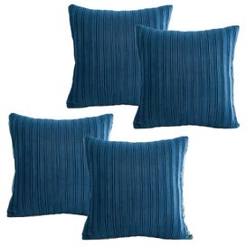 Listing 2 of 9 for Dutch Velvet Striped Pleated Throw Pillow Cover - 4 Packs