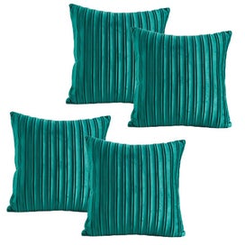 Listing 4 of 9 for Dutch Velvet Striped Pleated Throw Pillow Cover - 4 Packs