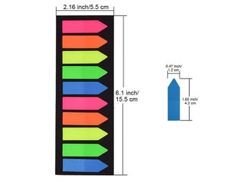 Listing 7 of 10 for 800Pcs Colored Sticky Notes Fluorescence Page Marker Sticky Tabs Flat Arrow Flag