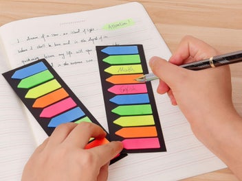 Listing 8 of 10 for 800Pcs Colored Sticky Notes Fluorescence Page Marker Sticky Tabs Flat Arrow Flag
