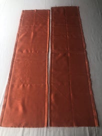 Listing 4 of 14 for Vintage Japanese Peach Silk Obi Panels Fabric Pieces X2