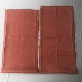 Listing 3 of 14 for Vintage Japanese Peach Silk Obi Panels Fabric Pieces X2
