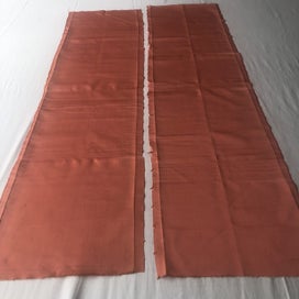 Listing 5 of 14 for Vintage Japanese Peach Silk Obi Panels Fabric Pieces X2