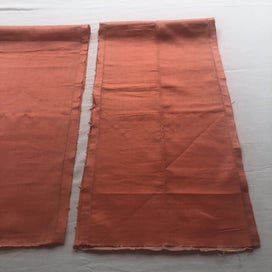 Listing 10 of 14 for Vintage Japanese Peach Silk Obi Panels Fabric Pieces X2