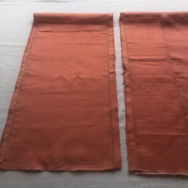 Listing 11 of 14 for Vintage Japanese Peach Silk Obi Panels Fabric Pieces X2