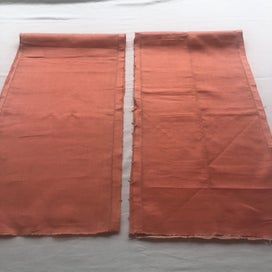 Listing 12 of 14 for Vintage Japanese Peach Silk Obi Panels Fabric Pieces X2