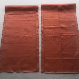 Listing 14 of 14 for Vintage Japanese Peach Silk Obi Panels Fabric Pieces X2