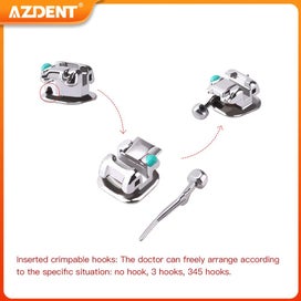 Listing 3 of 7 for AZDENT Dental Orthodontic Brackets Self-Ligating Braces Inserted Crimpable Mo...