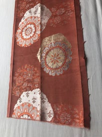 Listing 9 of 20 for Vintage Japanese Woven Silk Obi Fabric Piece Upholstery