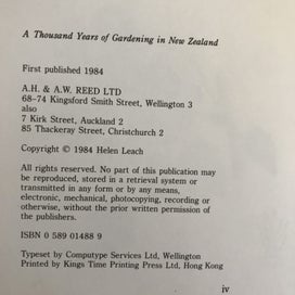 Listing 4 of 19 for 1,000 YEARS OF GARDENING IN NEW ZEALAND - *SIGNED BY AUTHOR HELEN LEACH* -