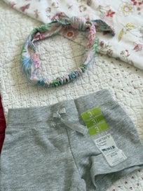 Listing 3 of 5 for Baby girl blanket shorts, headband, soft toy