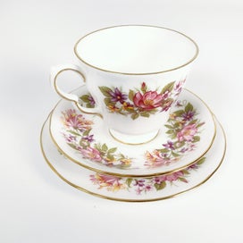 Listing 1 of 17 for Colclough - "Wayside" Bone China Floral Trio Set