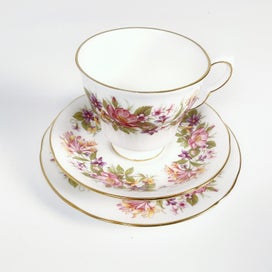 Listing 2 of 17 for Colclough - "Wayside" Bone China Floral Trio Set
