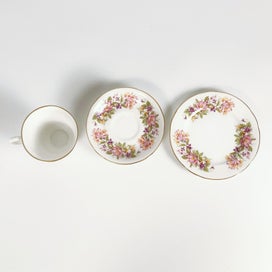 Listing 4 of 17 for Colclough - "Wayside" Bone China Floral Trio Set