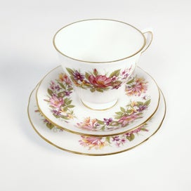 Listing 14 of 17 for Colclough - "Wayside" Bone China Floral Trio Set