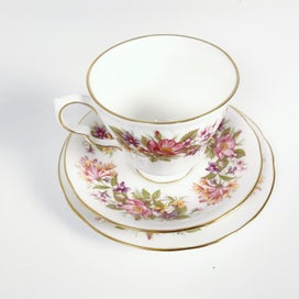 Listing 15 of 17 for Colclough - "Wayside" Bone China Floral Trio Set